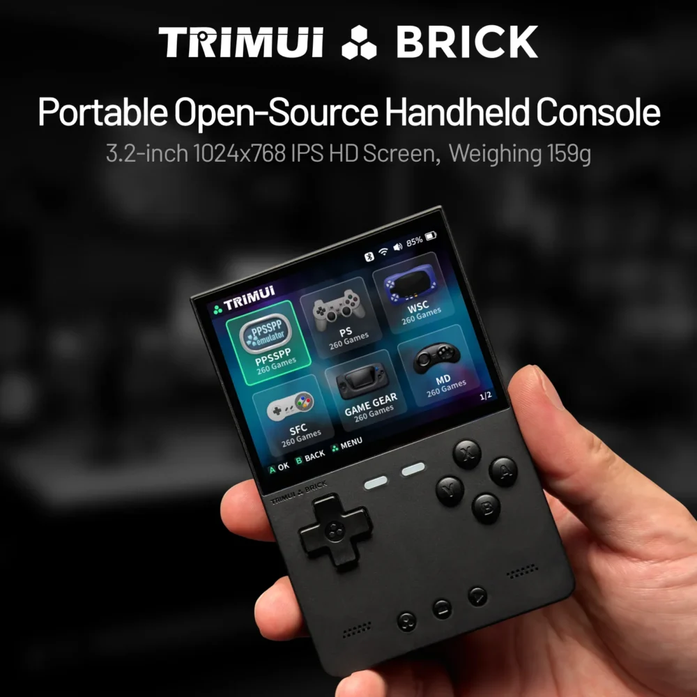 TRIMUI BRICK Handheld Game Console 3.2'' IPS Screen Linux System Crossmix OS Metal Back Panel Key LED Lighting Free Keycap Gifts - Image 3