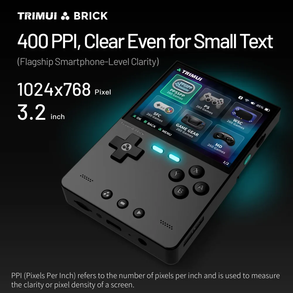 TRIMUI BRICK Handheld Game Console 3.2'' IPS Screen Linux System Crossmix OS Metal Back Panel Key LED Lighting Free Keycap Gifts - Image 4