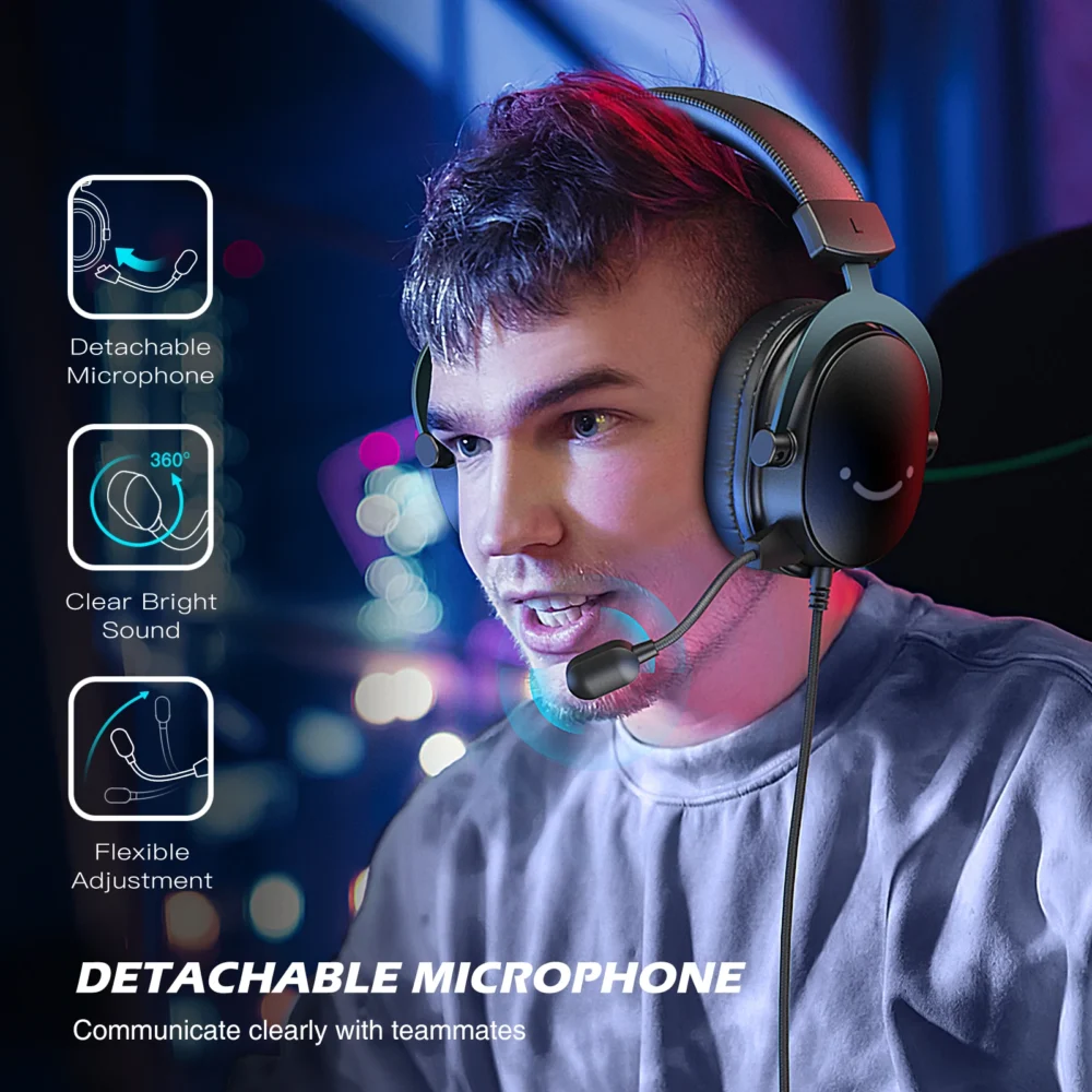 FIFINE Headset,3.5 mm jack&USB Headphone with 7.1 Surround Sound/volum contral/Mute switch for PC/MAC/PS4/PS5 Mixer-H9 - Image 2