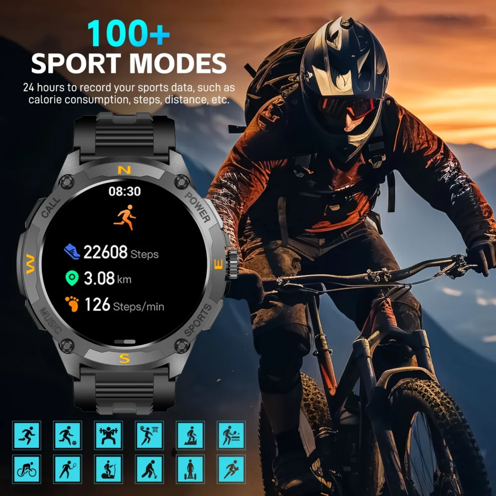 Outdoor Sport Smart Watch Men GPS 1.43'' AMOLED Screen Always Show Time Heart Rate Sport Waterproof BT Call Smartwatch 2025 New - Image 6