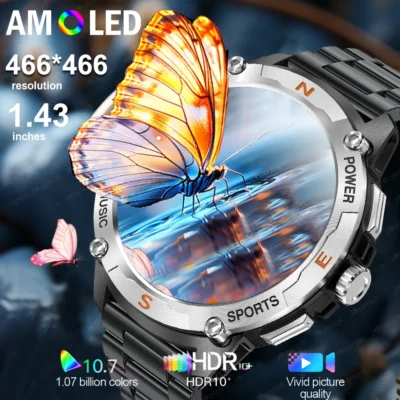 Outdoor Sport Smart Watch Men GPS 1.43'' AMOLED Screen Always Show Time Heart Rate Sport Waterproof BT Call Smartwatch 2025 New - Image 5