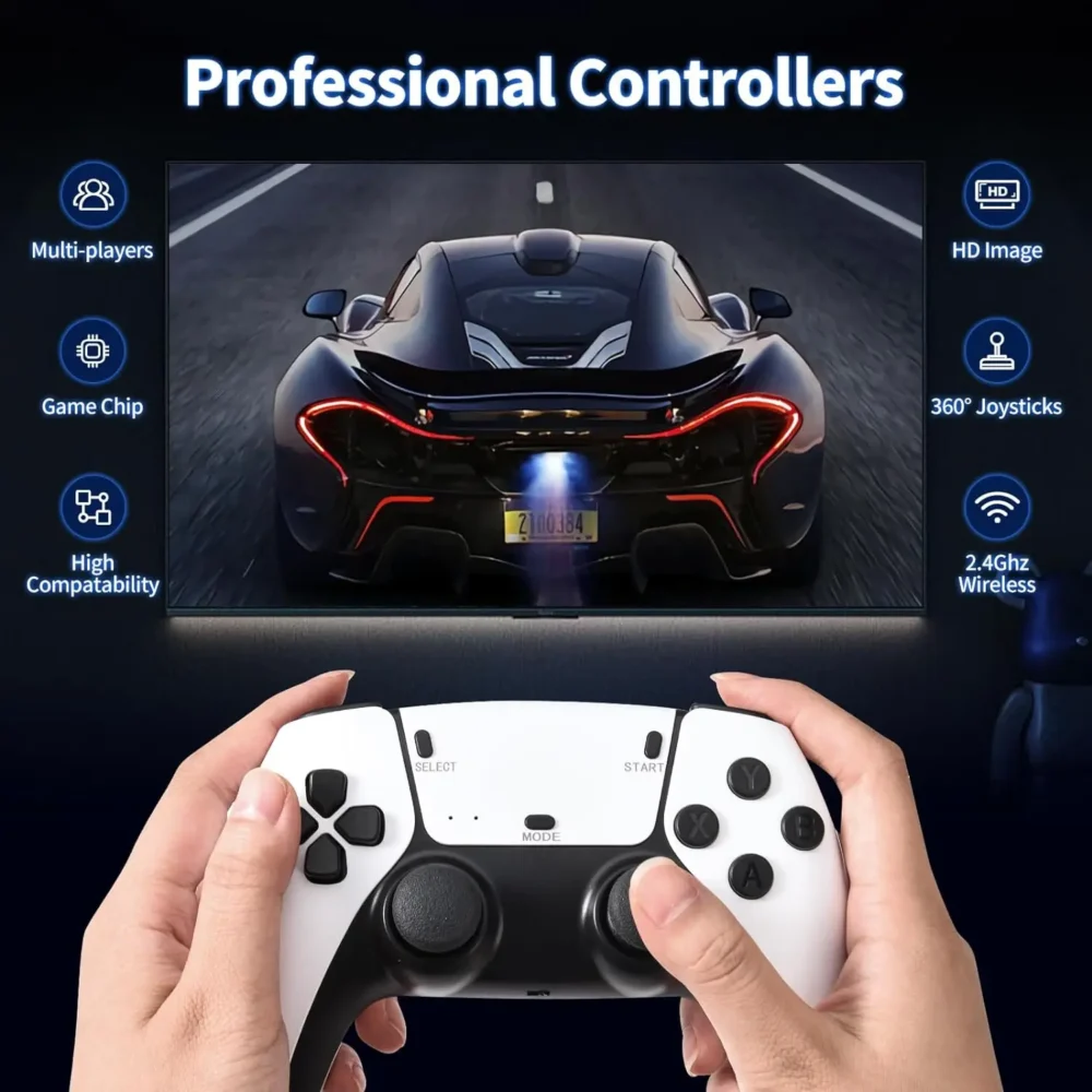 M15 Game Stick Mini TV Handheld Game Console Wireless Gamepads Video Game 128G 30000+ Retro Game HD Output Two-player for PS1 Et - Image 5