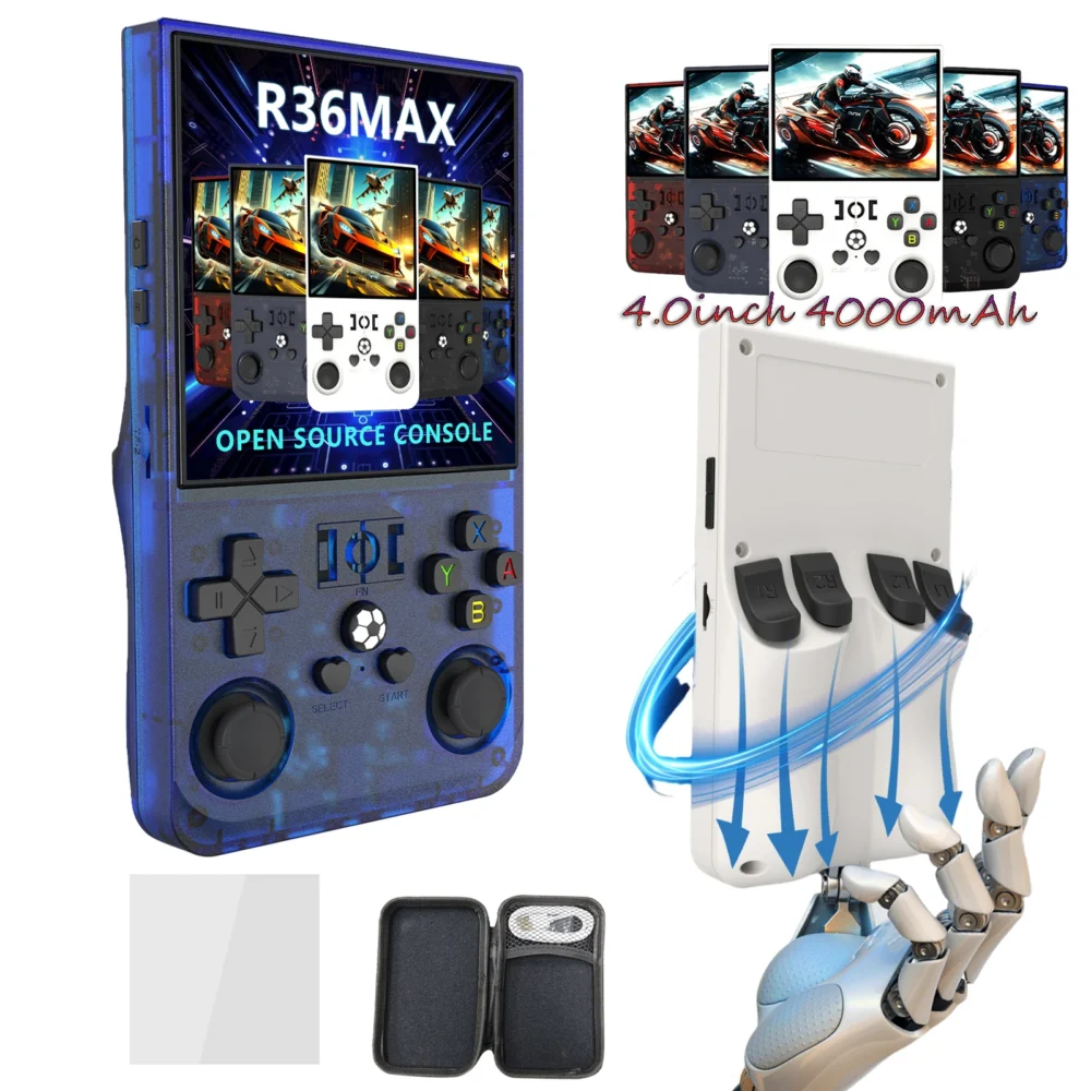 R36MAX Handheld Retro Game Console Open Source 4000mah R36S 4.0" IPS Screen Portable Pocket Video Game Player 128G Kid Gifts - Image 2