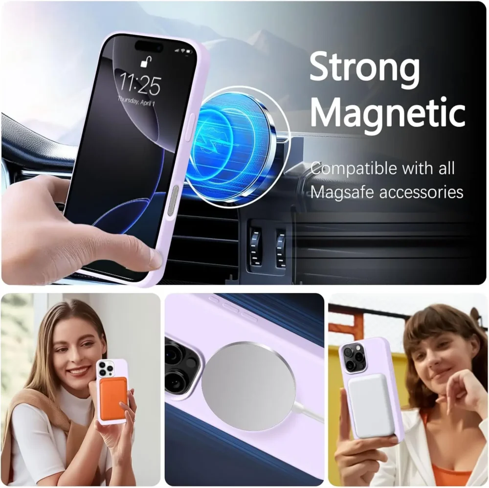 Magnetic Phone Case For iPhone 15 14 16 Plus 11 12 13 16 Pro Max Silicone Official Lanyard Magsafe Strap Protector Soft Cover - Image 5