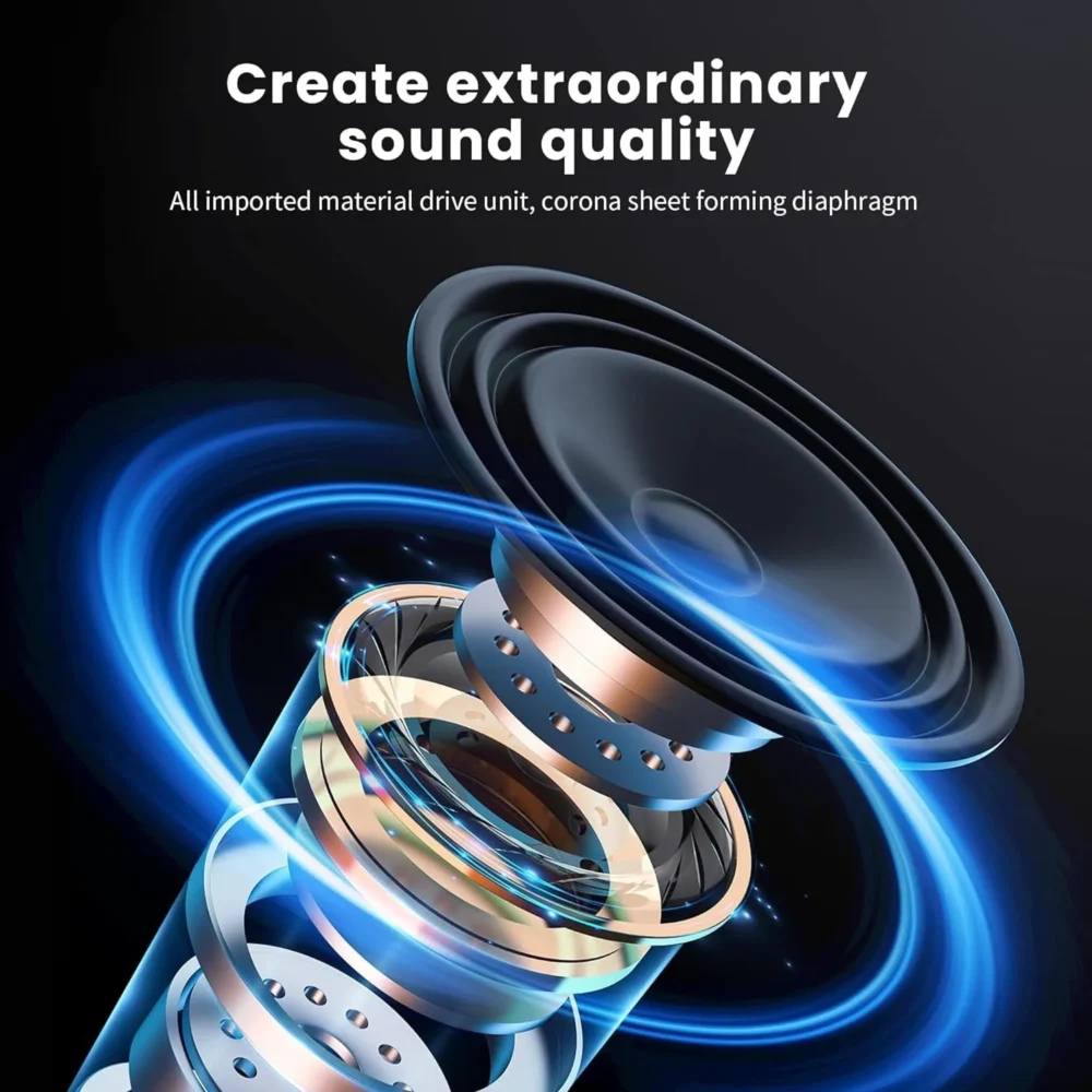NEWMSNR 9D Surround Sound Wireless Bluetooth Headphones Over Ear Headsets True Sports Earphones TF/AUX Music Player with HD Mic - Image 3
