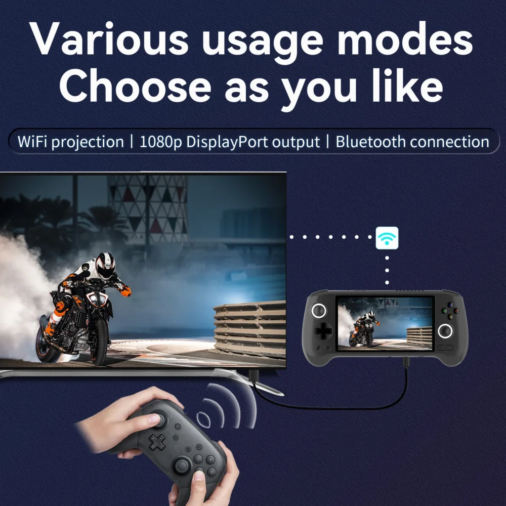 ANBERNIC RG556 Retro Handheld Game Console Android 13 System 5.48 inch AMOLED Screen T820 Video Player Built-in Hall Trigger Fan - Image 5