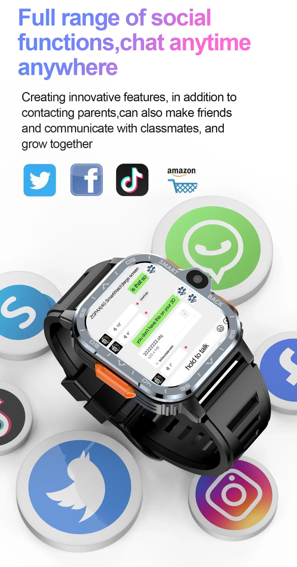Valdus PGD Android Smart Watch Men GPS 16G/64G ROM Storage HD Dual Camera NFC 2G 4G SIM Card WIFI Wireless Fast Internet Access - Image 6