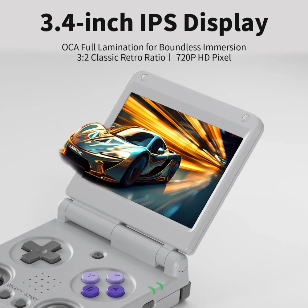 Anbernic RG34XXSP 3.4''IPS Screen Flip Handheld Console Linux System HDMI-compatible TV Output 256G PSP 300+ Games Pre-installed - Image 3