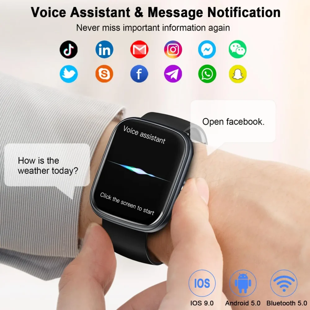 Smart Watch, 1.91" Smartwatch (Answer/Make Call), IP68 Waterproof Fitness Tracker, 110+ Sport Modes, Heart Rate and Sleep Monit - Image 4