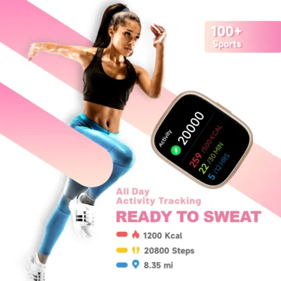 Alexa Built-in TOOBUR Smart Watch Heart Rate Monitor Sleep Tracker Pedometer IP68 Waterproof Smartwatch Compatible Android iOS - Image 5