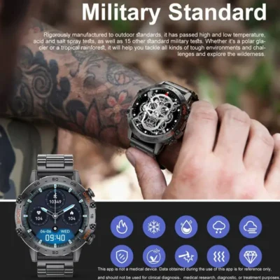 Abelanja Steel 1.39 Bluetooth Call Smart Watch Men Sports Fitness Tracker Watches IP67 Waterproof Smartwatch for Android IOS K52 - Image 6