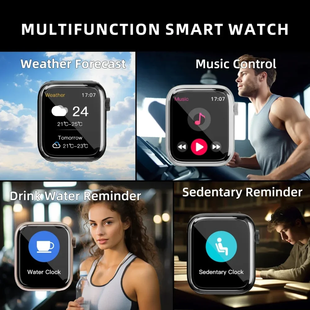 Sports Smart Watch Answer Call Message Music Health Sport Bracelet Fitness Tracker Women Men Series 8 Smartwatch for Android IOS - Image 4