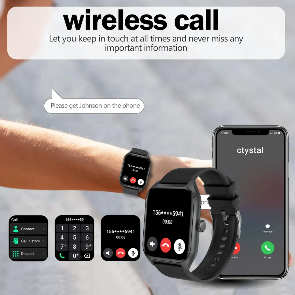 AI Voice Assistant Smart Watch for Men Women, 1.96'' HD Screen Activity Trackers with 100+Sports/ Sleep/ Heart Rate Monitor - Image 4