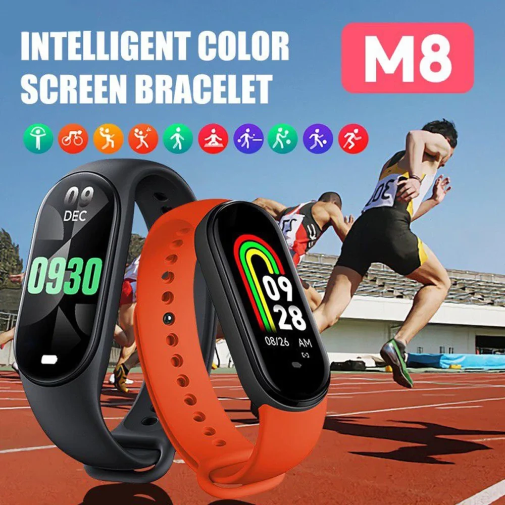 Sports Smart Watch Music Control Fitness Calorie Track Bracelet Phone Information Remind Steps Bluetooth Smart Watches M8 Band - Image 3