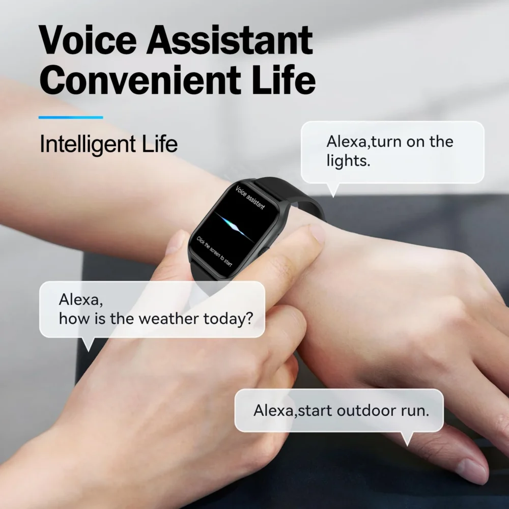 AI Voice Assistant Smart Watch for Men Women, 1.96'' HD Screen Activity Trackers with 100+Sports/ Sleep/ Heart Rate Monitor - Image 3