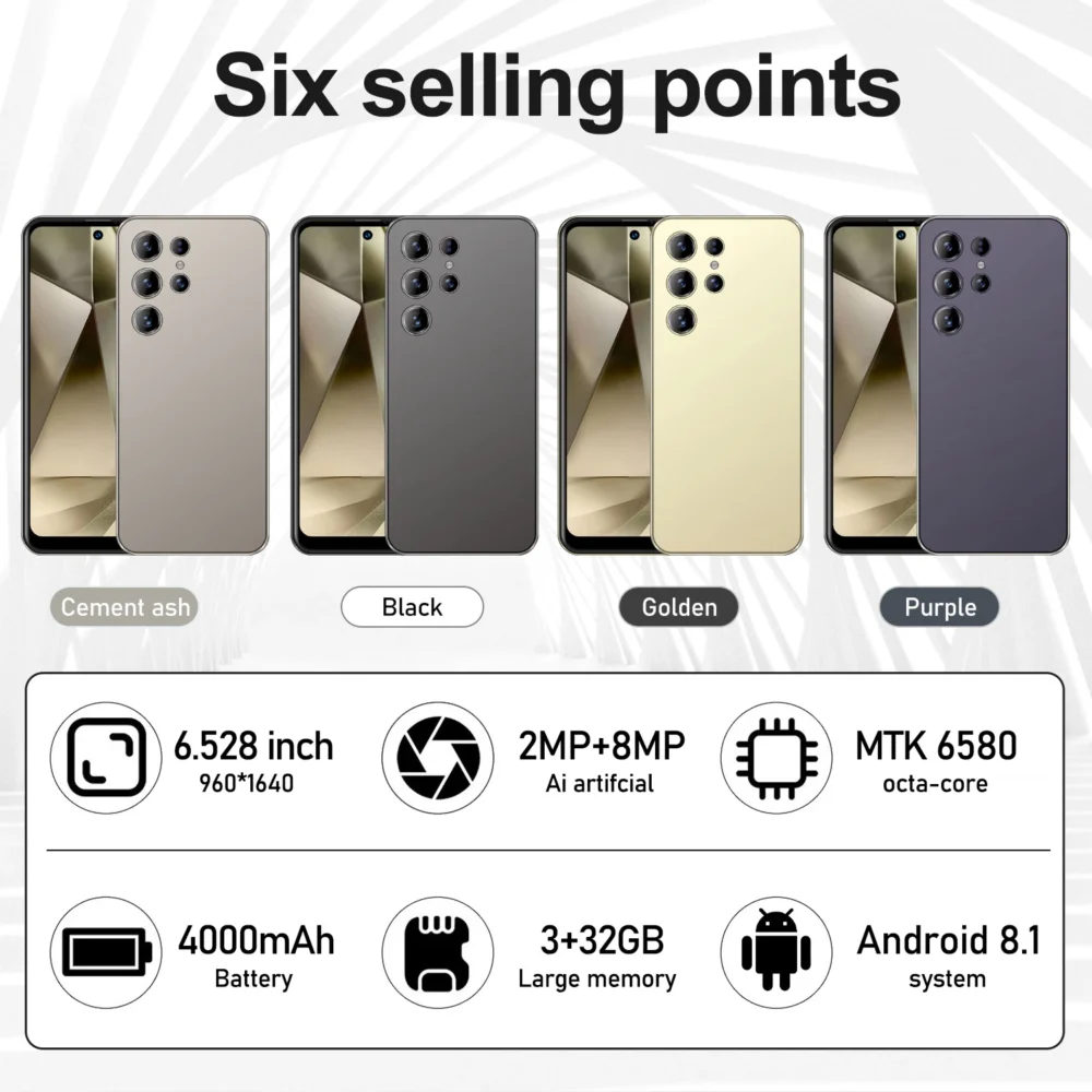 FUFFI-S24 Ultra,Smartphone Android,6.53 inch,32GB ROM 3GB RAM,Cell phone,2+8MP Camera,Dual SIM,Google play store,Mobile phones - Image 6