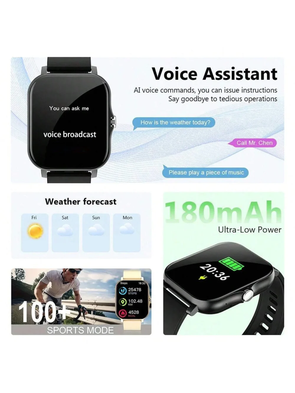 2025 New Smartwatch 1.83''HD Screen Heart Rate/Sleep Monitoring Wireless Bluetooth Call Music Control Smart Watch For Men Women - Image 5