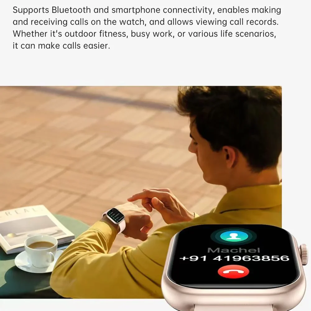 New QX7 Smart Watch Men 2.01-inch SmartWatch Bluetooth Call GPS AI Voice Heart rate Blood oxygen Android &IOS Sports Smartwatch - Image 4