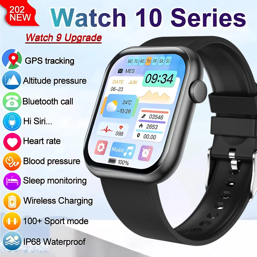 2025 New Original For Apple Watch 10 Smart Watch Men Body Temperature Bluetooth Call NFC GPS Sports Women SmartWatch For iPhone
