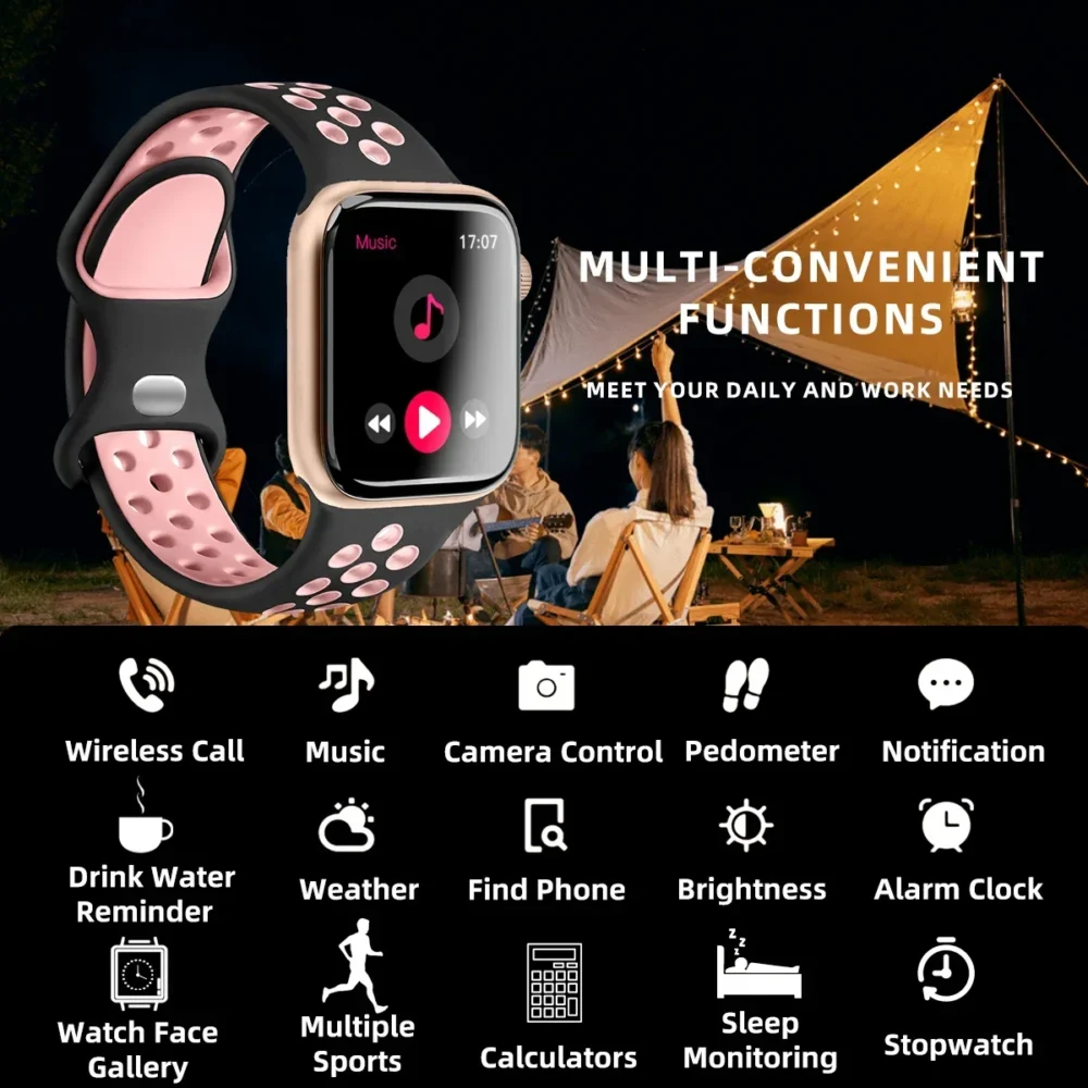 Sports Smart Watch Answer Call Message Music Health Sport Bracelet Fitness Tracker Women Men Series 8 Smartwatch for Android IOS - Image 2