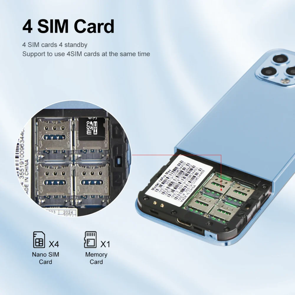 MKTEL M14 Feature Phone Four Sim Card Standby 2.4" Screen 1100mAh Battery MP3 MP4 FM Radio Senior Phone - Image 4