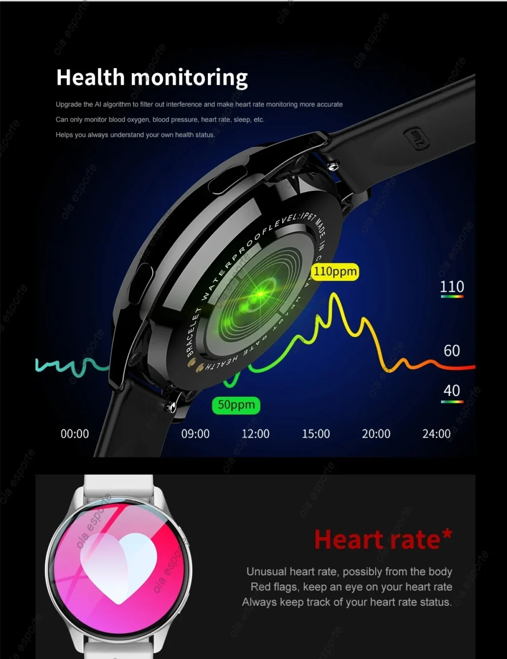 New Bluetooth Call Smart Watch 6 Heart Rate Custom Dials Sport Men Woman 2024 smart watch Health Monitor Smartwatch For Samsung - Image 5