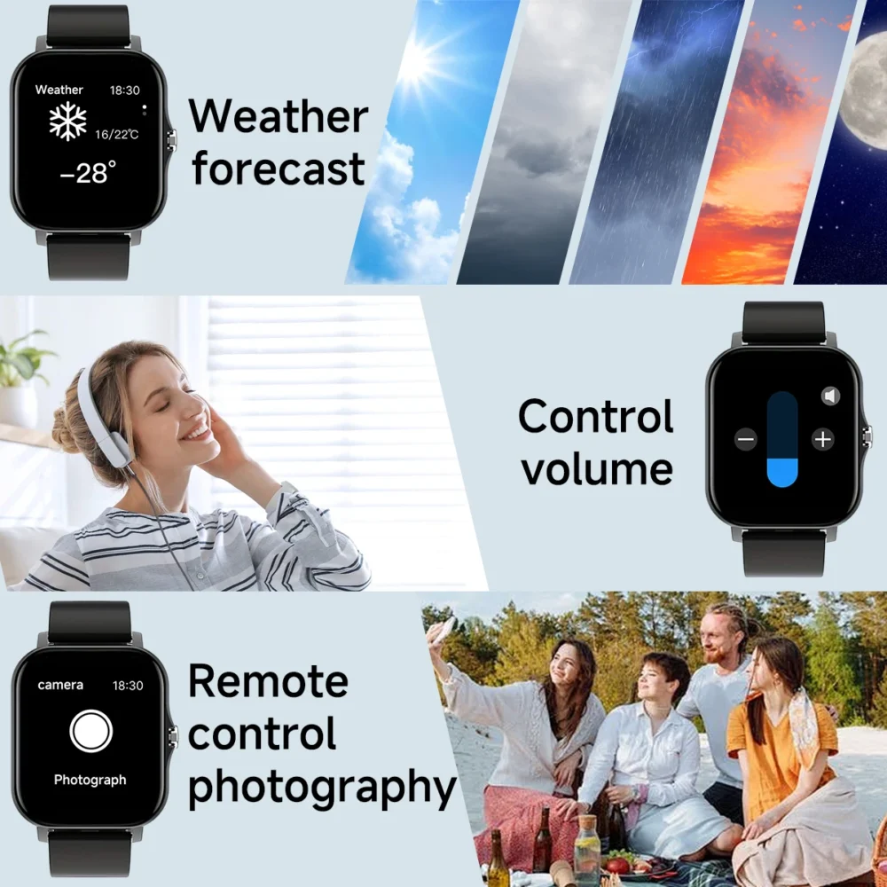 NEW Smartwatch 1.44'' Color Display Compatible With Android iPhone Smart Voice Bluetooth Call Music Control For Men Women Kids - Image 2