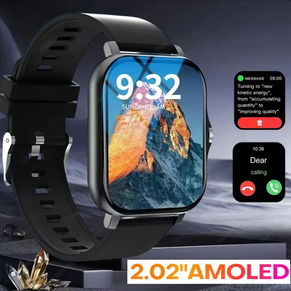 For Xiaomi Men Women SmartWatch 2.02 Amoled Call Heart Rate Blood Pressure Sport Fitness Waterproof Smart Watch for IOS Android