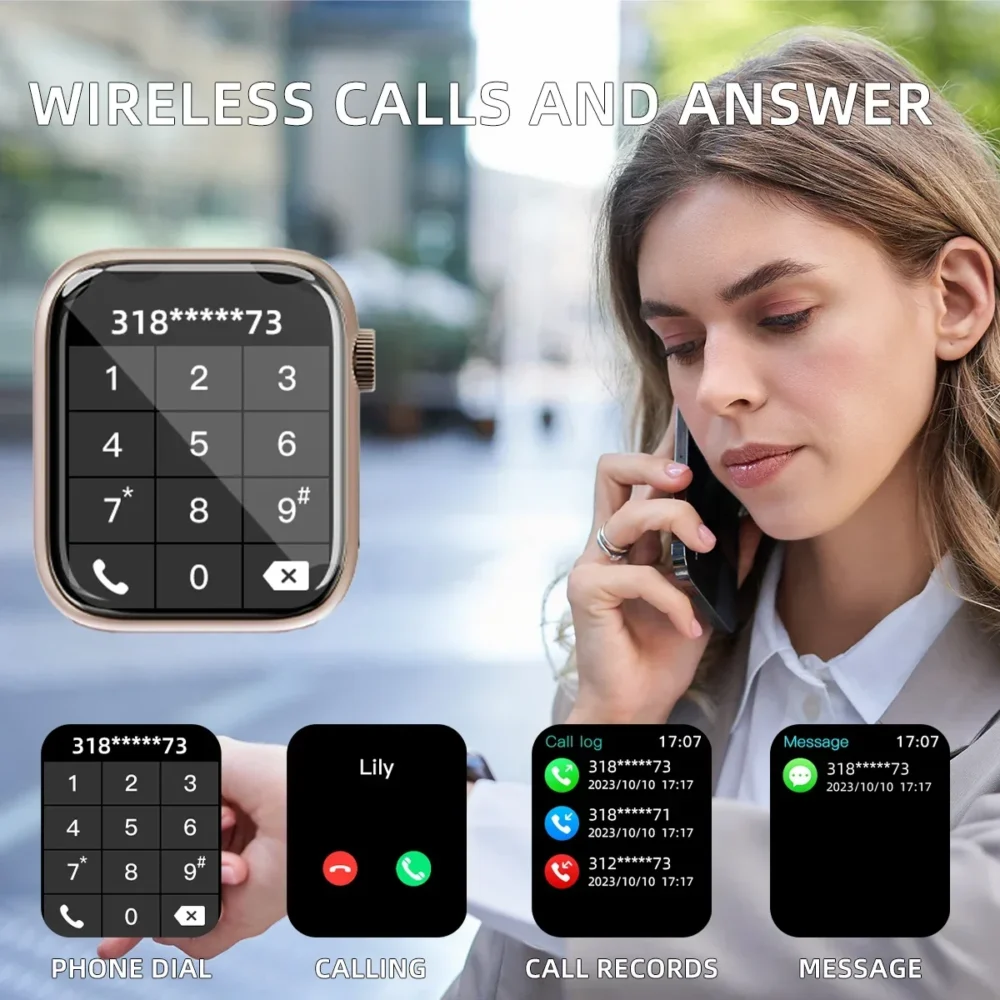 Sports Smart Watch Answer Call Message Music Health Sport Bracelet Fitness Tracker Women Men Series 8 Smartwatch for Android IOS - Image 5